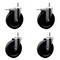 Service Caster 6'' Phenolic Wheel Swivel 7/16'' Grip Ring Stem Caster Set 2 Total Lock Brake, 4PK SCC-GRTTL20S615-PHS-716138-2-S-2 - alternate 1